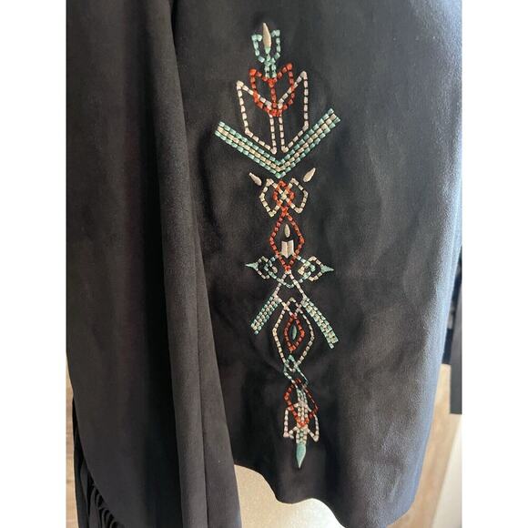 Chelsea & Violet Cardigan Women Sz S Fringe Cardigan Western Bohemian Festival - Picture 3 of 9